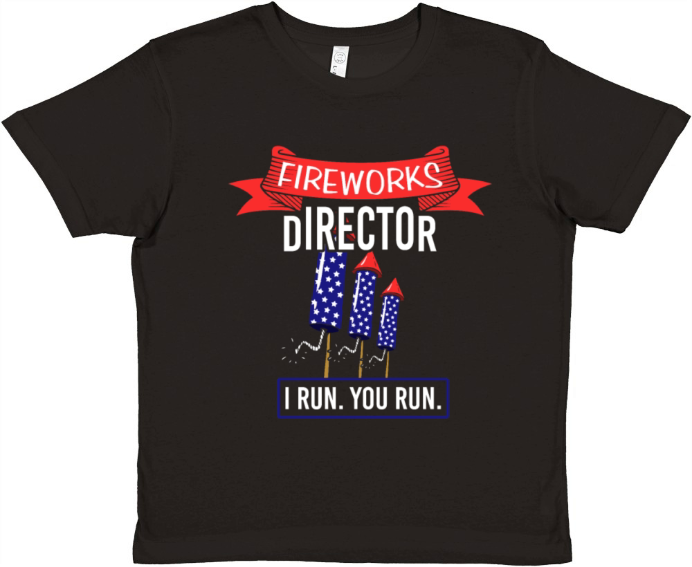 Fireworks Director I RUN YOU RUN Firework American Premium Kids Crewneck T-shirt