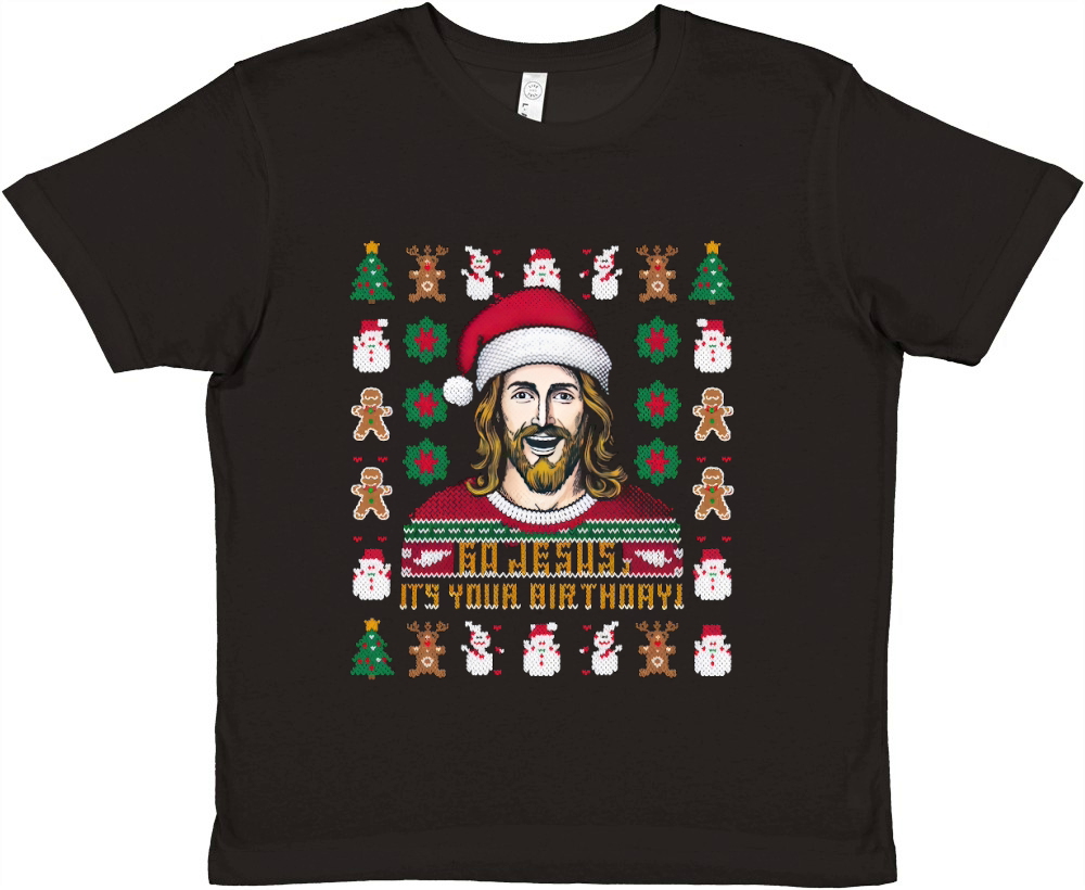 Jesus Birthday Ugly Christmas Premium Kids Crewneck T-shirt