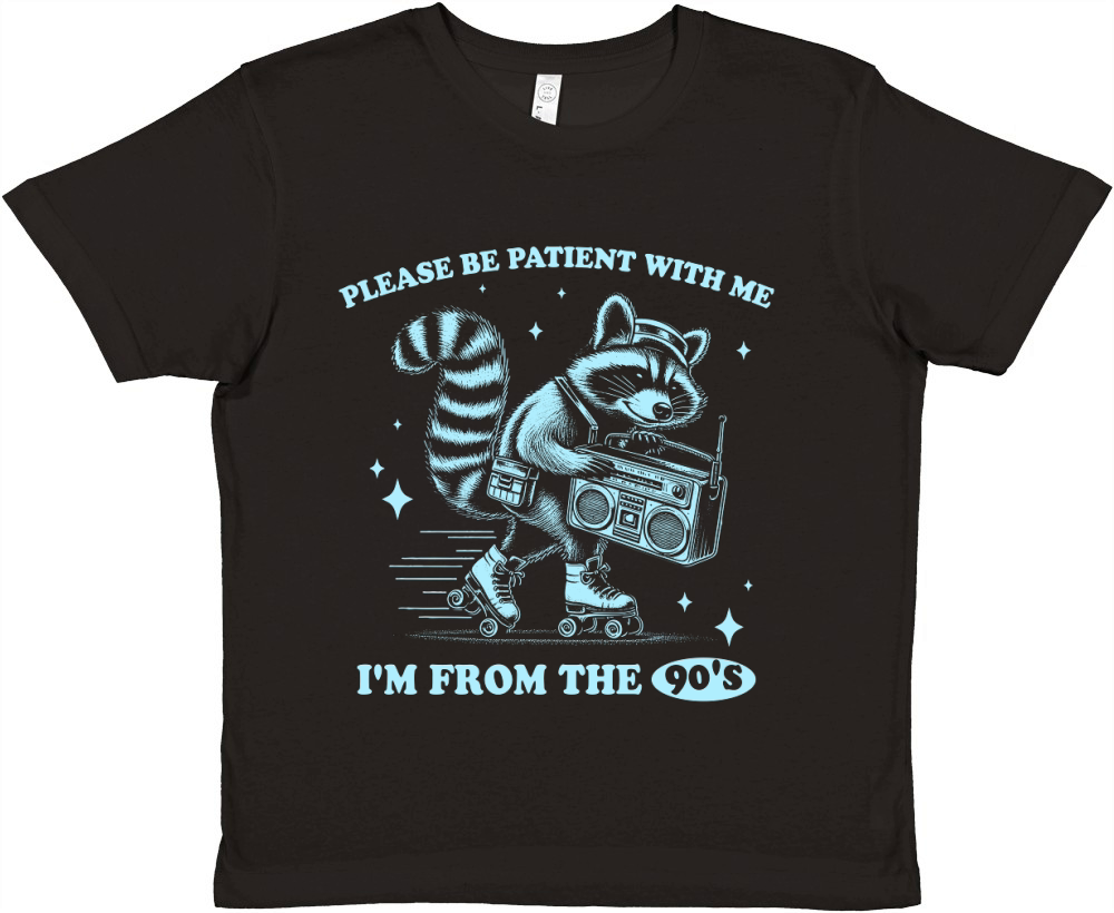 Raccoon 90s Roller Skate Vintage Radio D Retro Sky Premium Kids Crewneck T-shirt