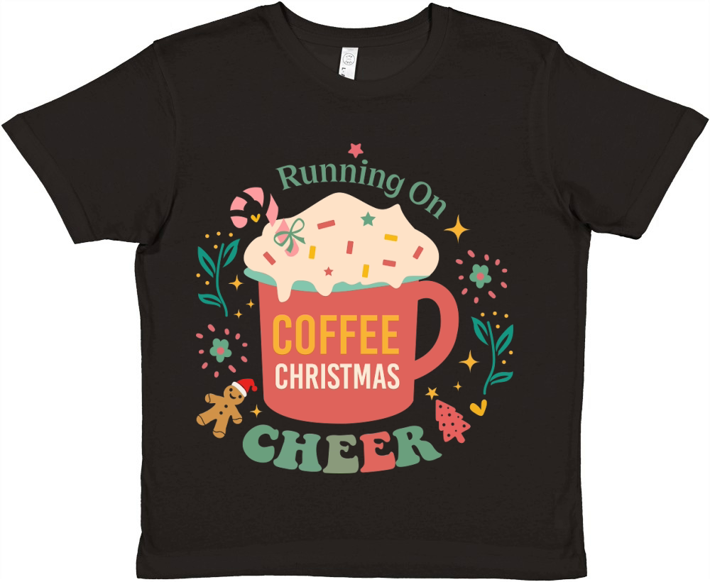 Running on coffee christmas Premium Kids Crewneck T-shirt