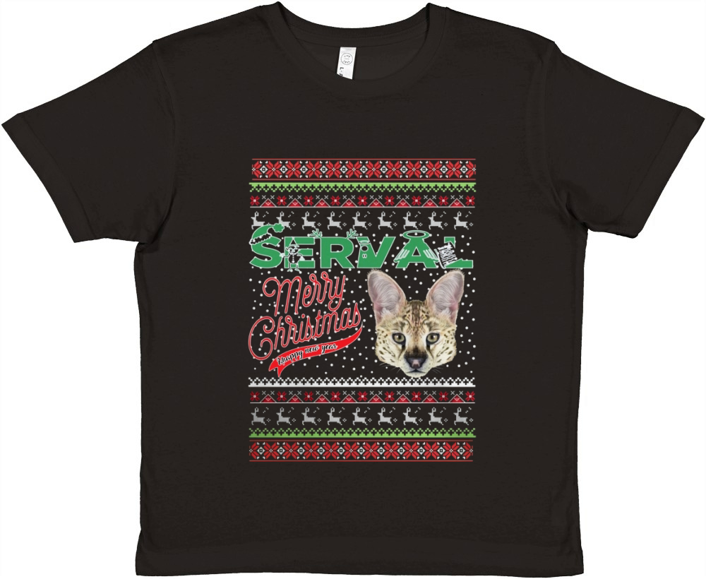 Serval Ugly Christmas Premium Kids Crewneck T-shirt