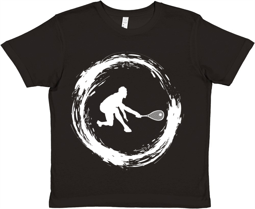 Squash Player With Squash Paddle Premium Kids Crewneck T-shirt