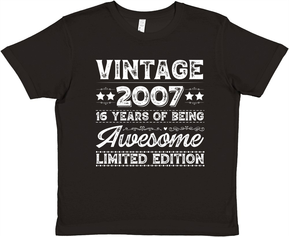 Vintage 2007 Being Awesome Limited Edition Birthday (2) Premium Kids Crewneck T-shirt