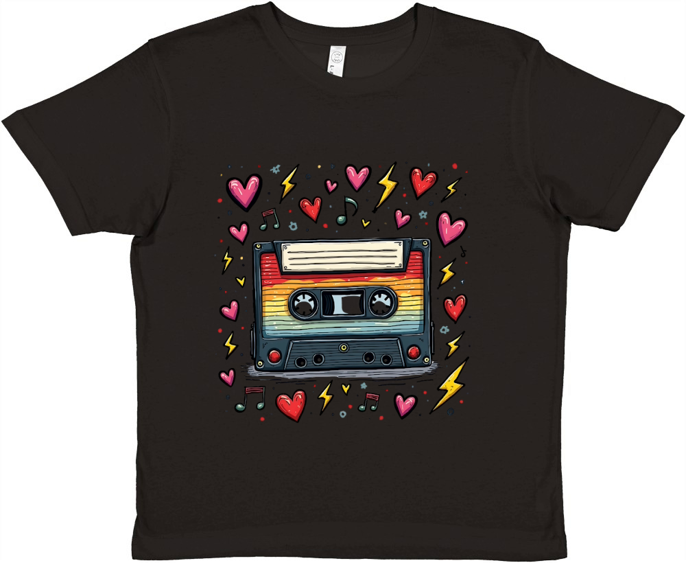 Vintage Cassette Tape Premium Kids Crewneck T-shirt