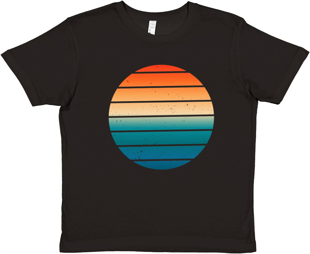 Vintage Retro Sunset (10) Premium Kids Crewneck T-shirt