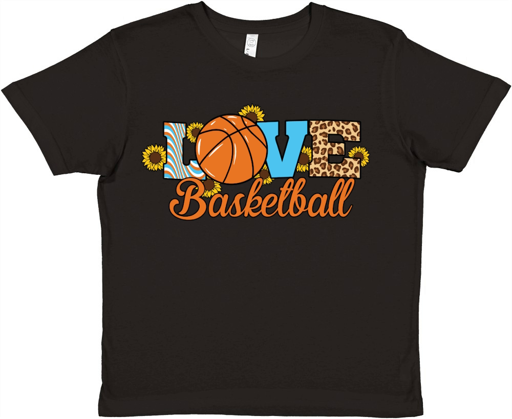 Western Sunflower Love Basketball Premium Kids Crewneck T-shirt