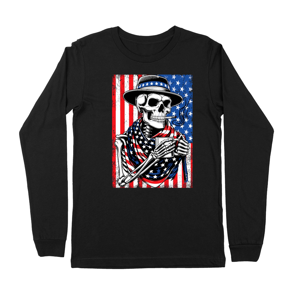 USA Flag Vintage Skeleton 4th of july 33 Premium Long Sleeve