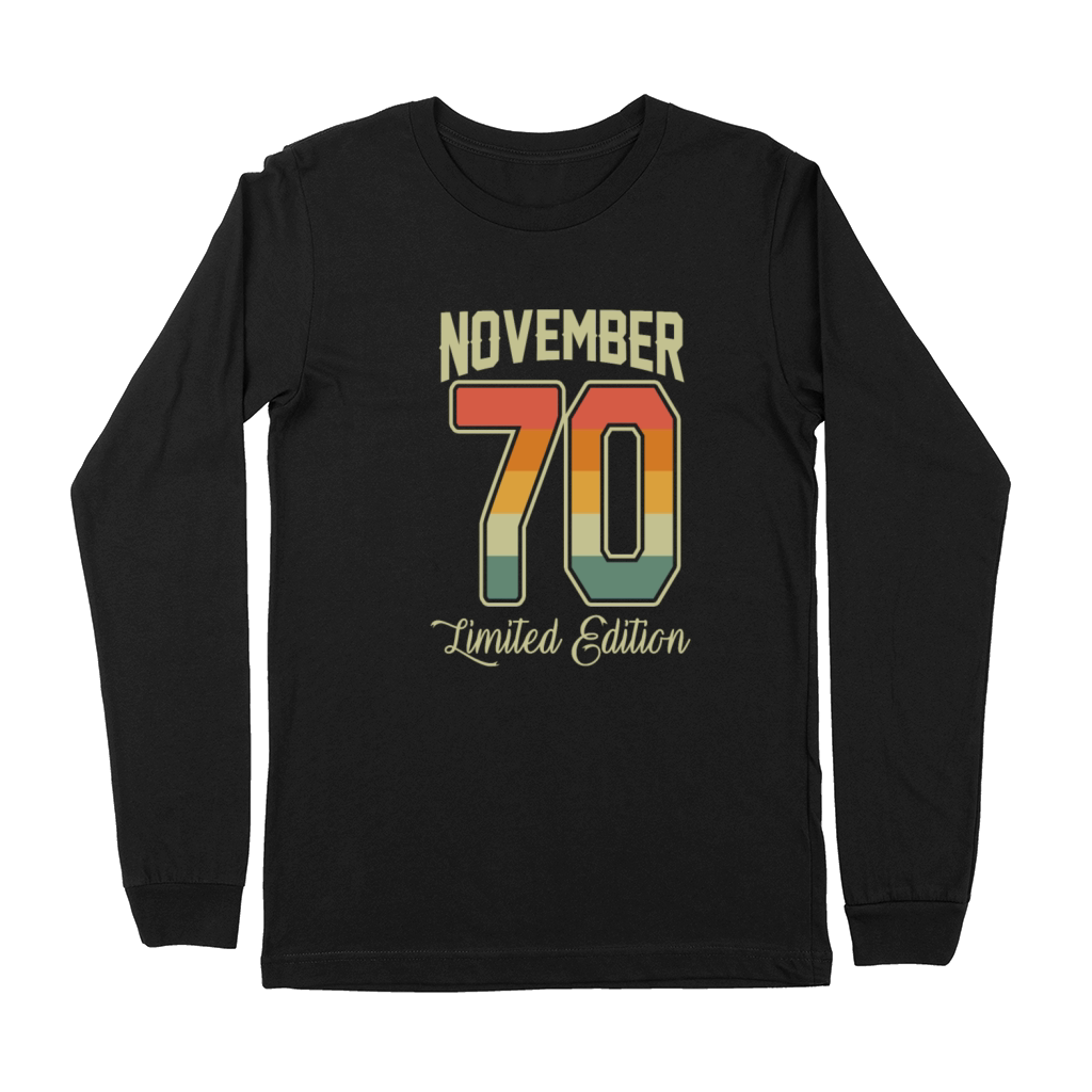 Vintage November 50 Year 1970 50th Birthday Gift Premium Long Sleeve