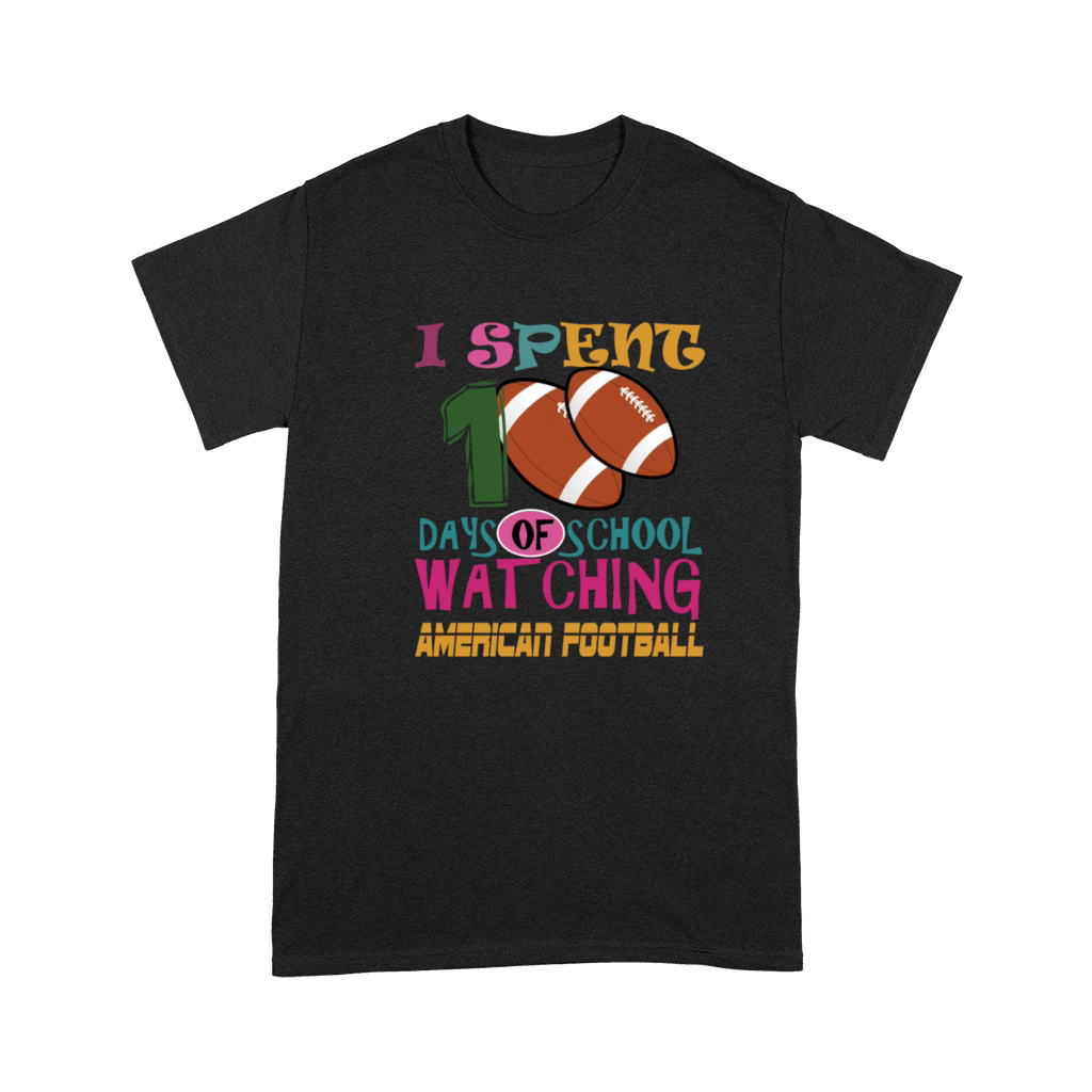 100 days of school watching american football Premium T-shirt