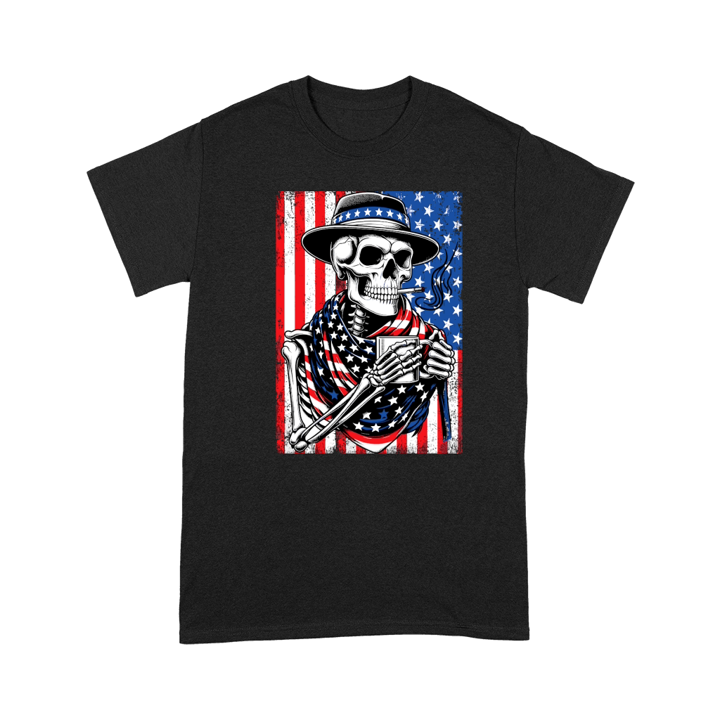USA Flag Vintage Skeleton 4th of july 33 Premium T-shirt