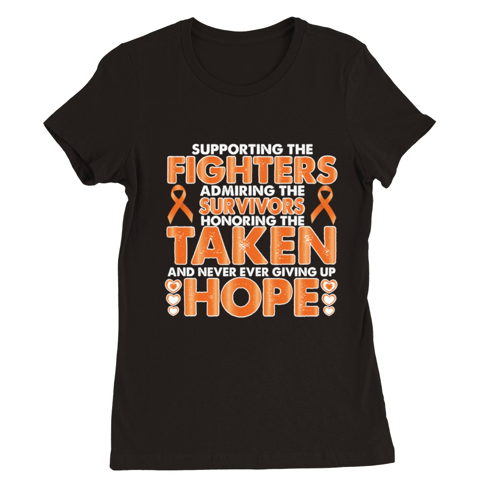 Kidney Cancer Awareness Survivor Support Warrior Premium Womens Crewneck T-shirt