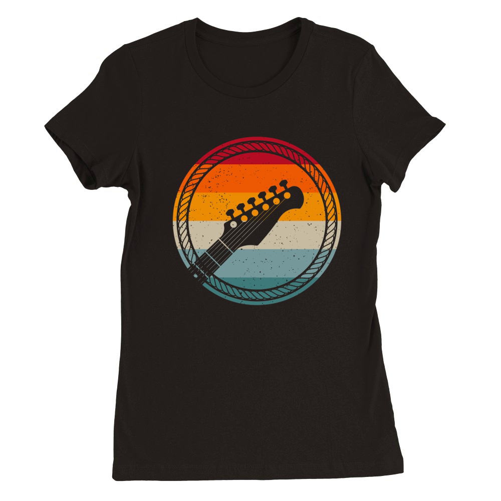 Vintage Bass Guitar Headstock for Bassist and Bass Player Premium Womens Crewneck T-shirt