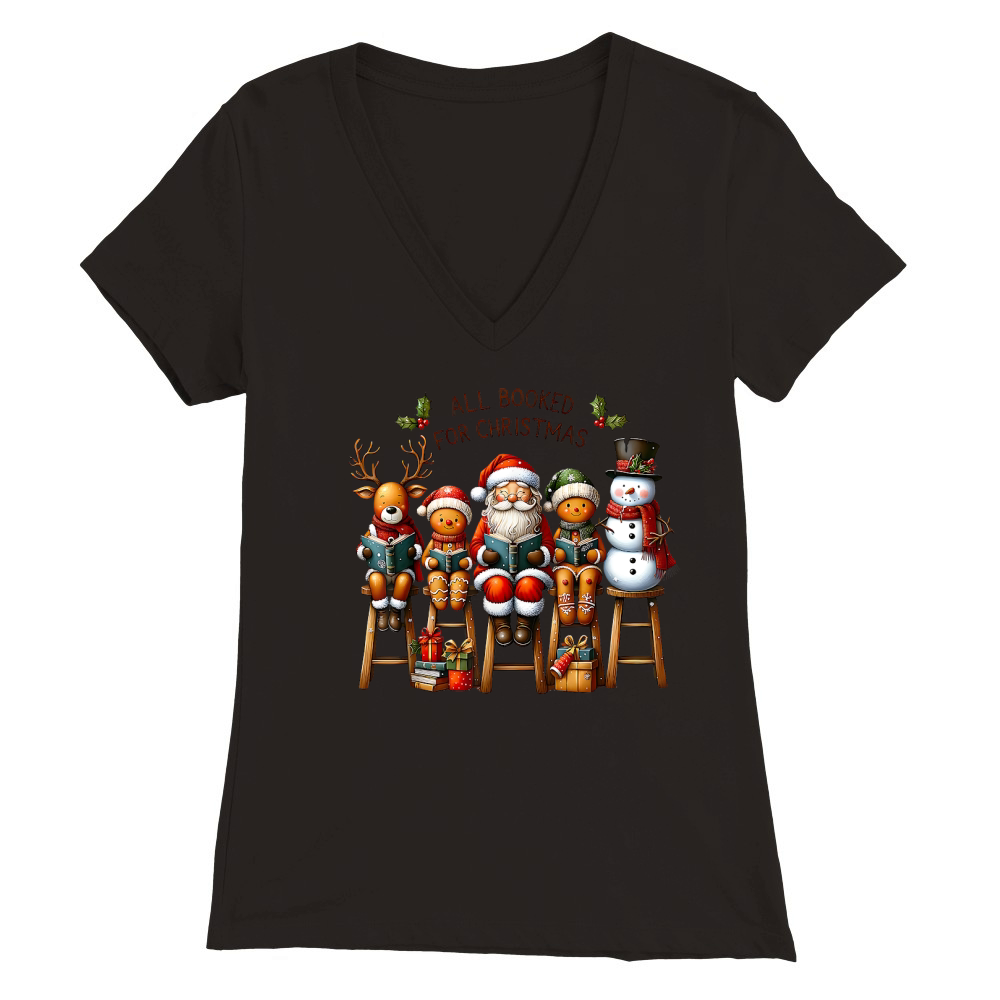 All booked for christmas Premium Womens V-Neck T-shirt