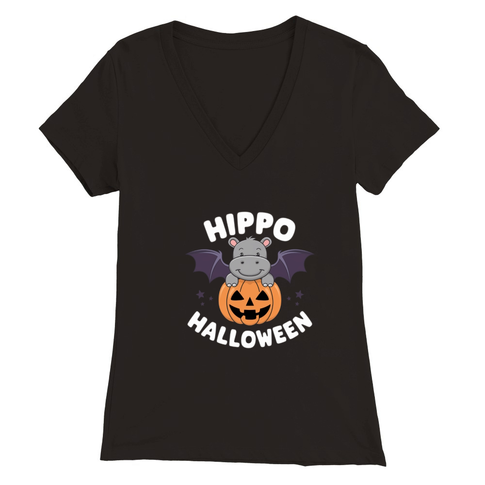 hippo halloween Premium Womens V-Neck T-shirt