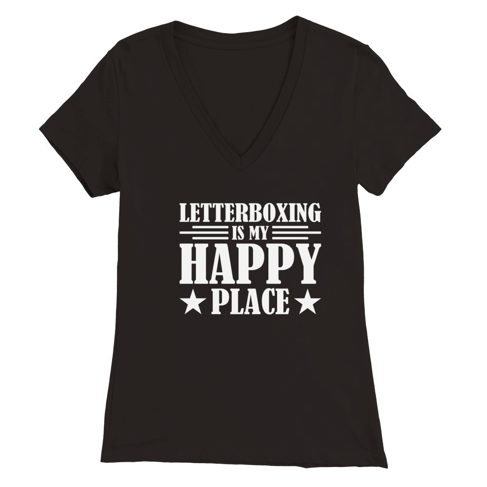 Letterboxing Is My Happy Place 02 Premium Womens V-Neck T-shirt