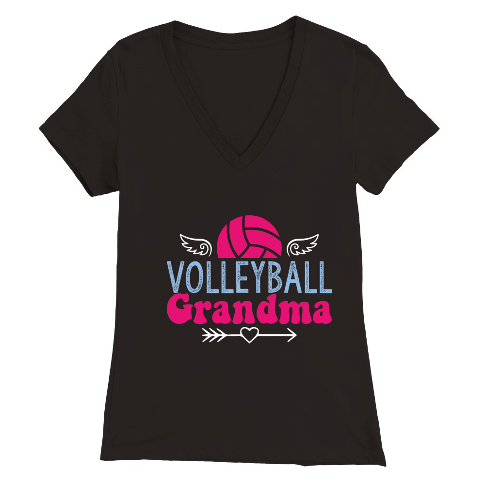 mother day Volleyball grandma Premium Womens V-Neck T-shirt