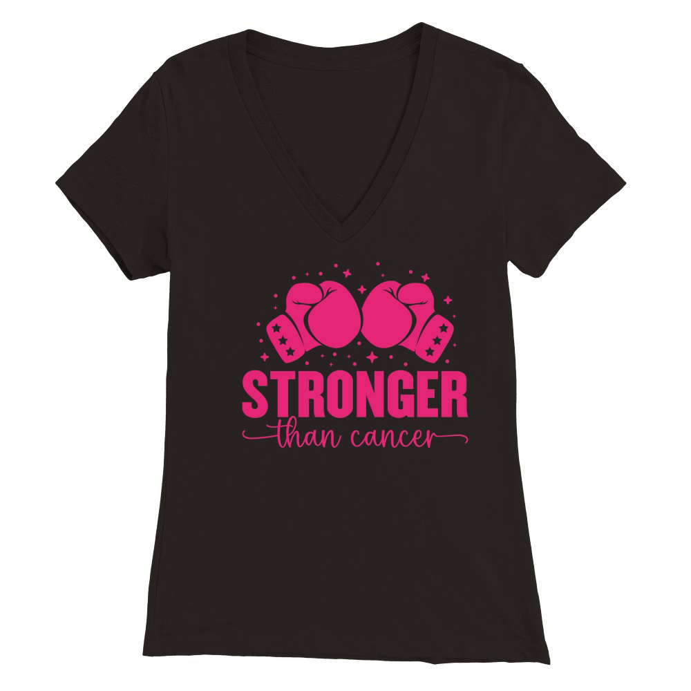 Stronger Than Cancer 3 Premium Womens V-Neck T-shirt