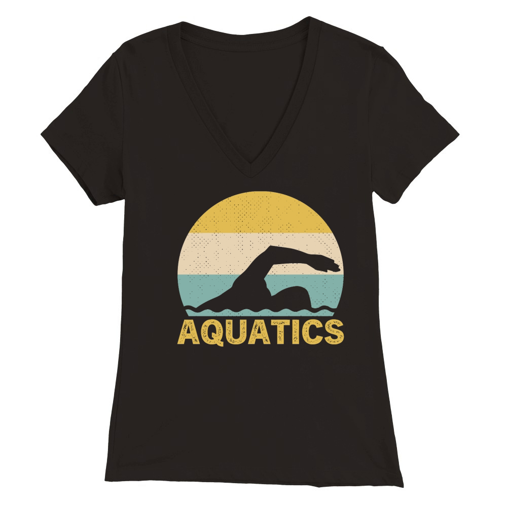 Sunset Aquatics Vintage Retro Premium Womens V-Neck T-shirt