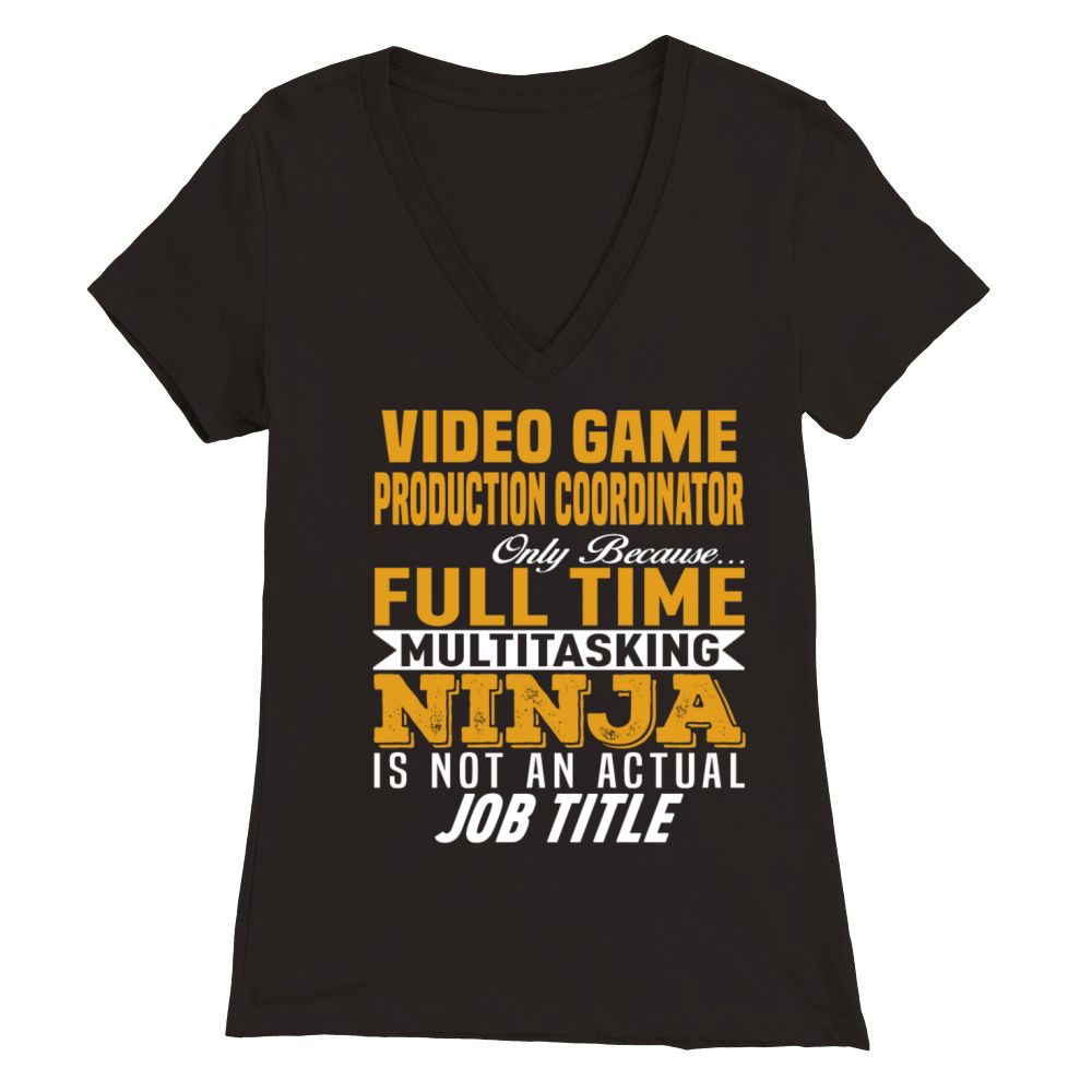 Video Game Production Coordinator Premium Womens V-Neck T-shirt