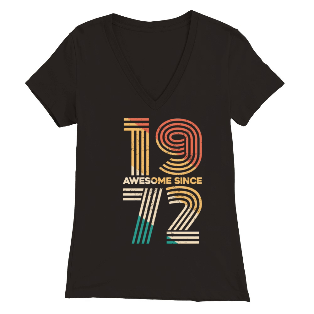 Vintage 1972 - 50 years old - 50th birthday gift Premium Womens V-Neck T-shirt