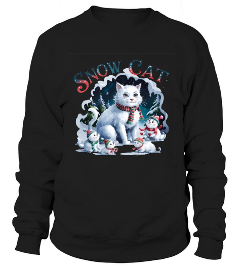 Snow Cat Vintage Christmas 1 Sweatshirt Unisex