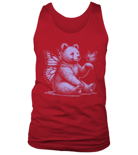 Bear With Butterfly Wings Vintage D Violet GR Tank Top Unisex