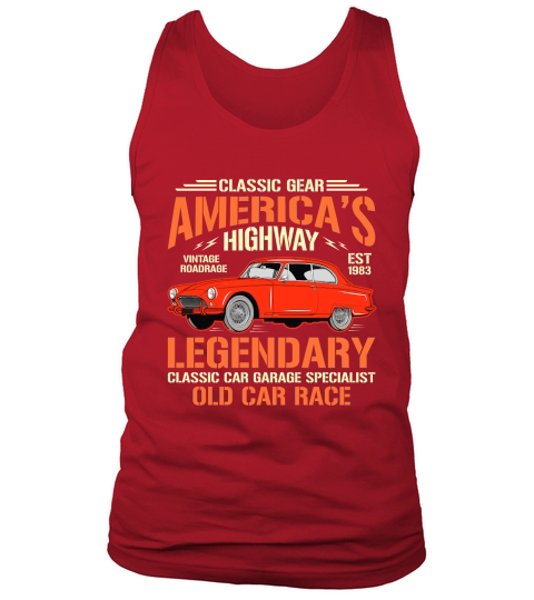 Classic Gear Americas Highway legendary classic car garage specialist old car race Tank Top Unisex