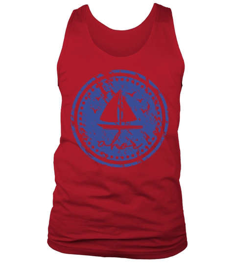 Sailboat Vintage Retro Used Look Ahoy Tank Top Unisex