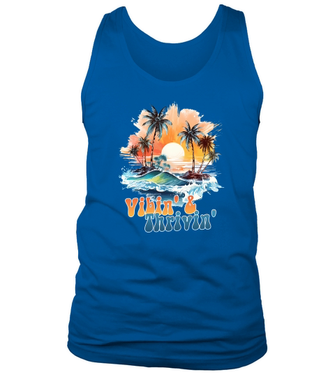 Vibin’ And Thrivin’ 80s Retro Beach Vibe Tank Top Unisex