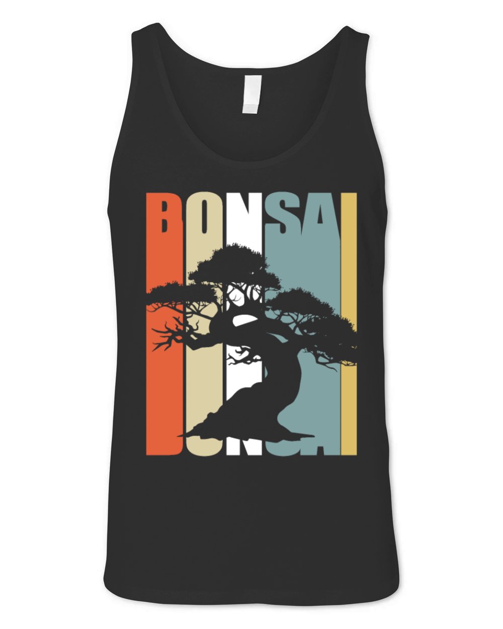 Bonsai Tree Vintage Retro Colorful Japanese Garden Unisex Jersey Tank
