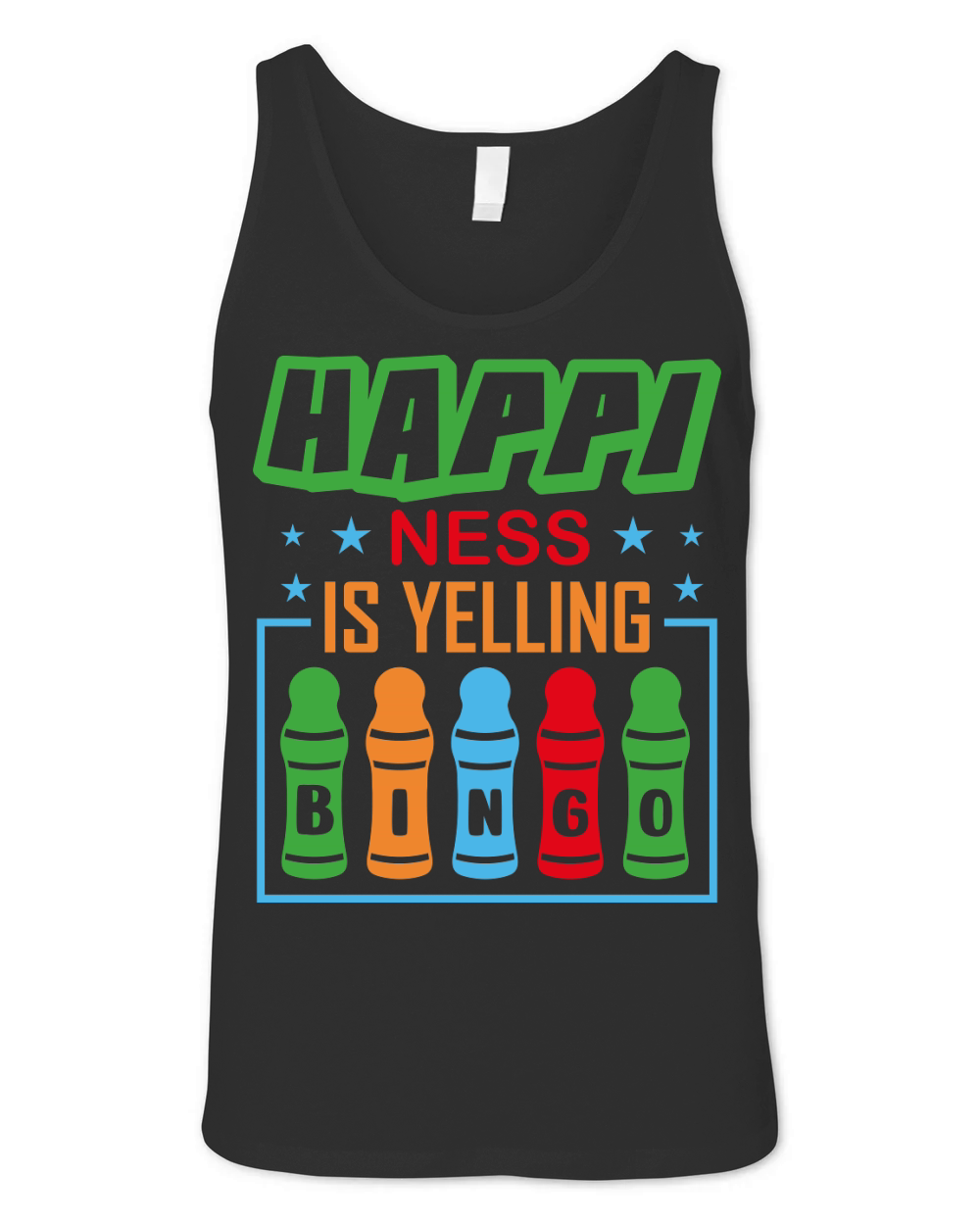 Happiness Is Yelling Bingo 04 Unisex Jersey Tank
