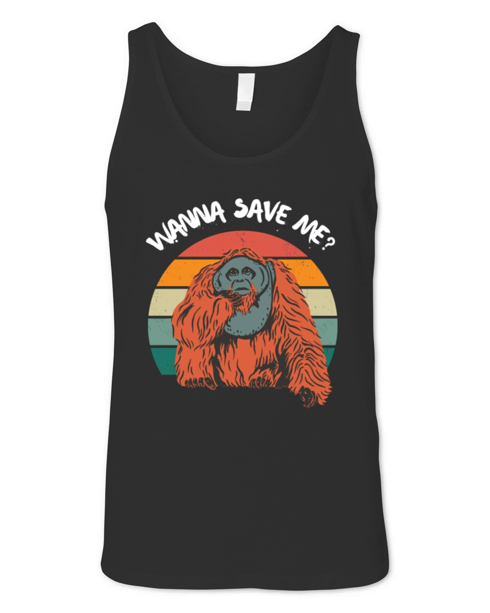 Orangutan Save Rain Forest Retro Vintage Unisex Jersey Tank