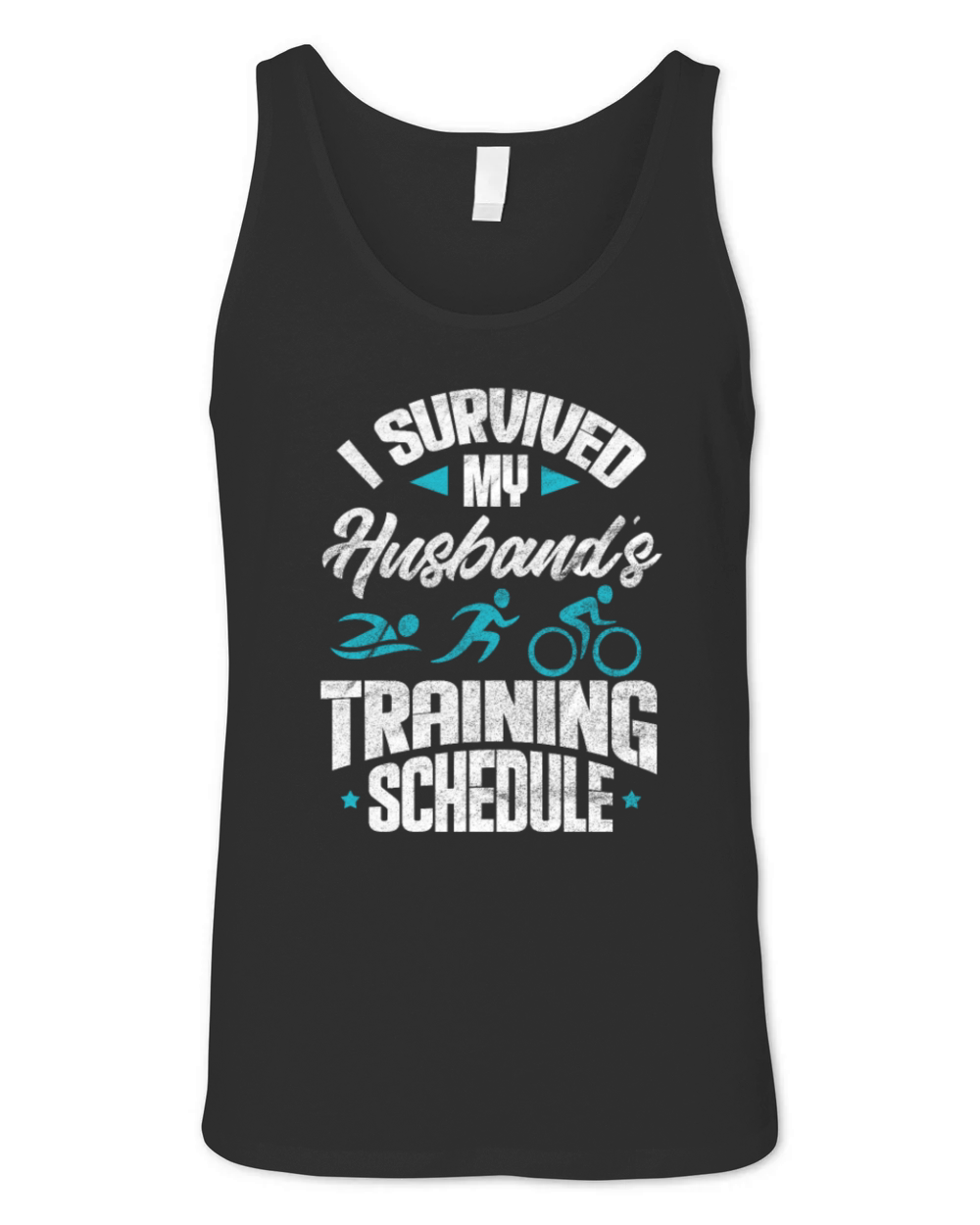 Triathlon I Survived My Husbands Training Schedule Unisex Jersey Tank