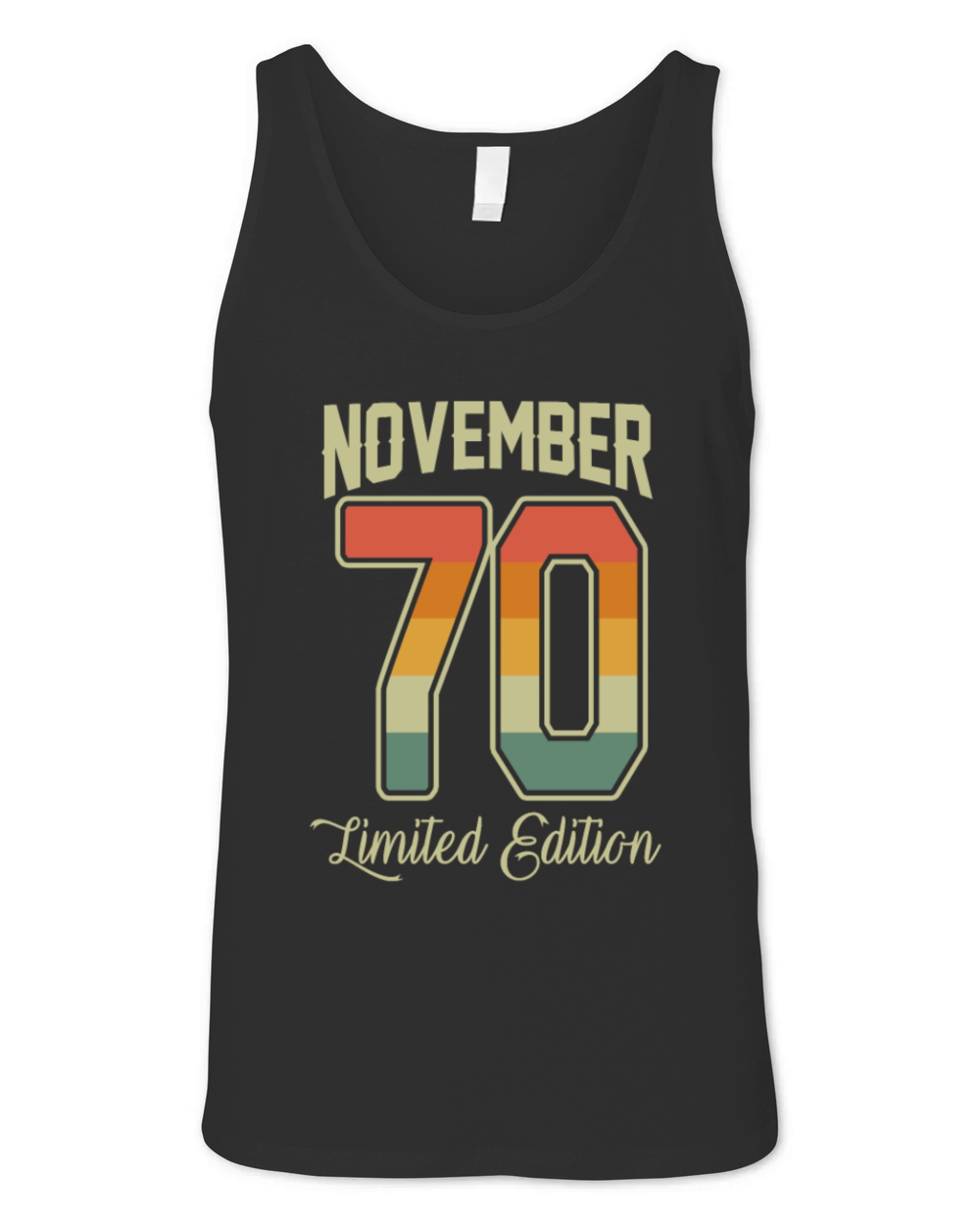 Vintage November 50 Year 1970 50th Birthday Gift Unisex Jersey Tank
