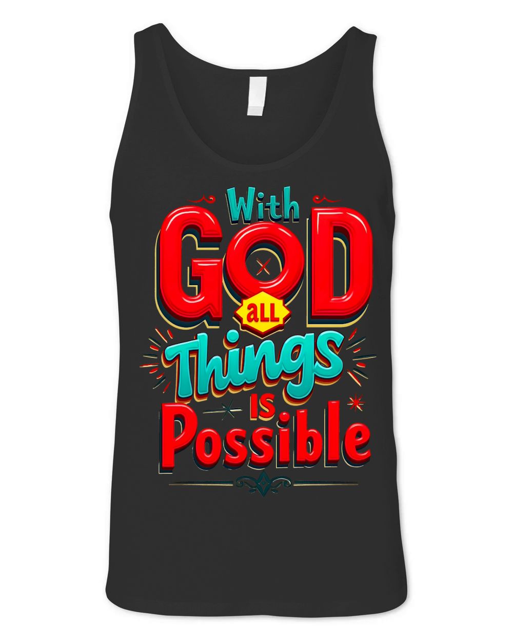 With god all things is possible Unisex Jersey Tank