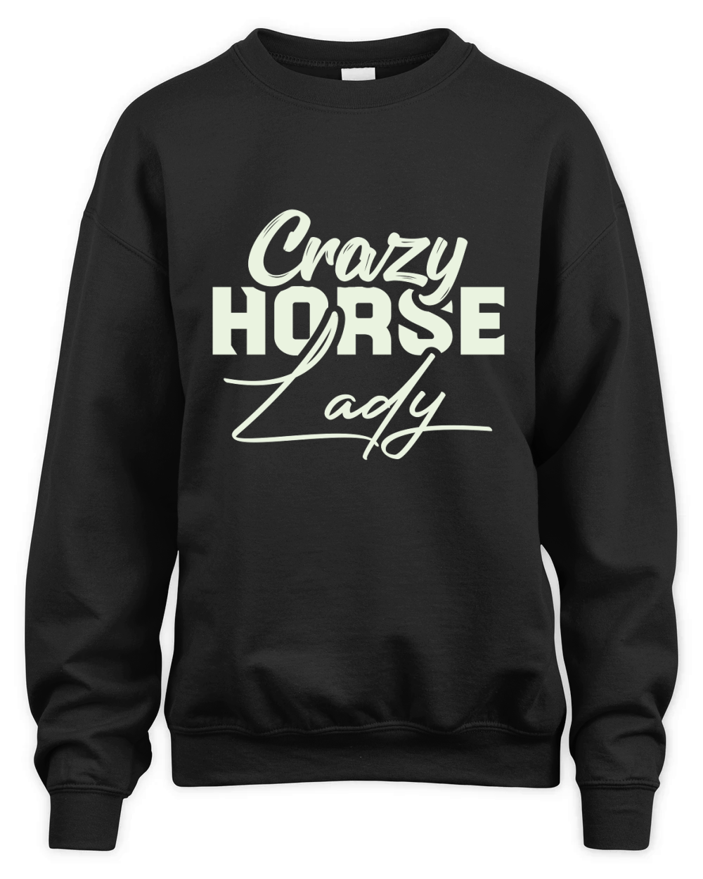 Crazy hprrse lady Unisex Premium Crewneck Sweatshirt