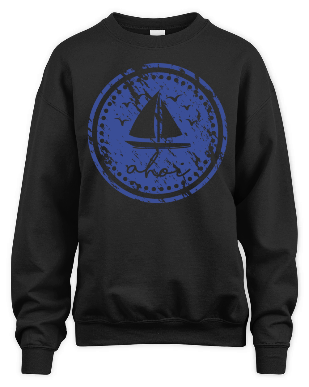 Sailboat Vintage Retro Used Look Ahoy Unisex Premium Crewneck Sweatshirt