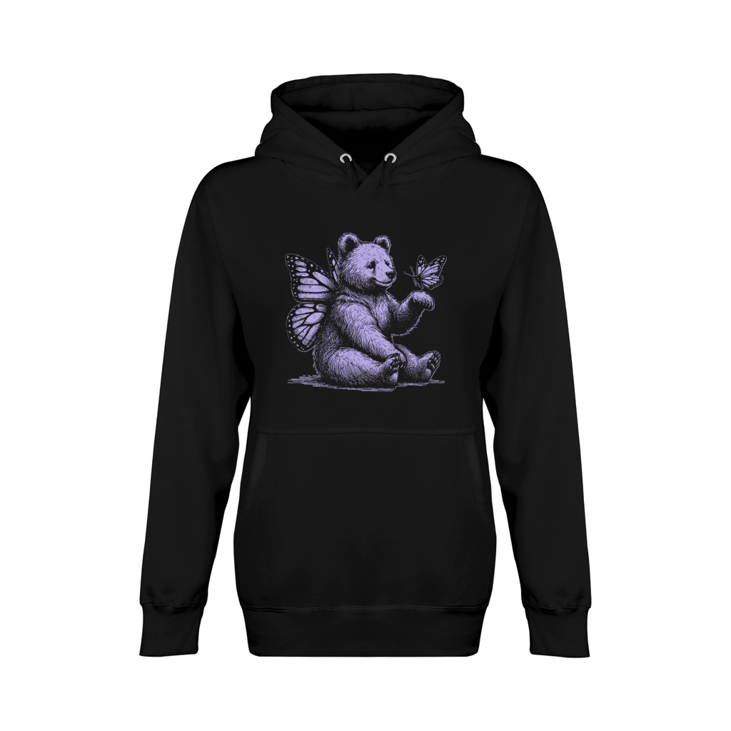 Bear With Butterfly Wings Vintage D Violet GR Unisex Premium Pullover Hoodie