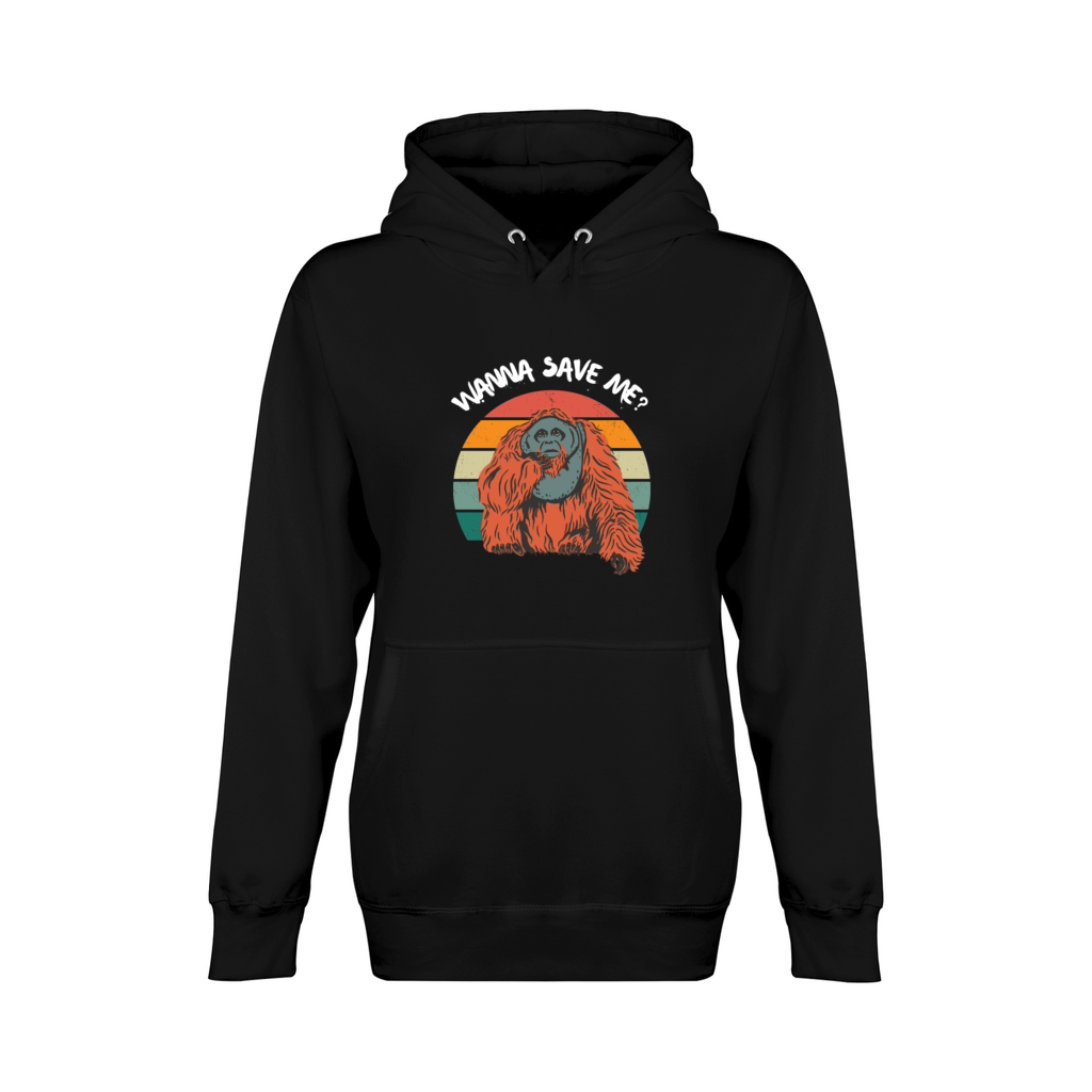 Orangutan Save Rain Forest Retro Vintage Unisex Premium Pullover Hoodie