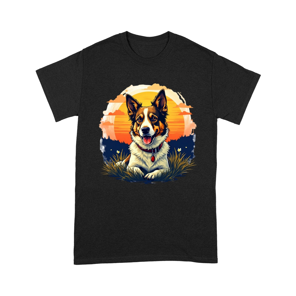 Happy Dog Sunset 1 Unisex T-Shirt