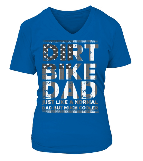 DIRT BIKE DAD Bike Motocross Enduro US Flag V-neck T-Shirt Woman