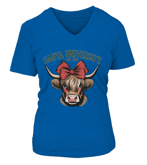 Santa University Vintage Christmas 03 V-neck T-Shirt Woman