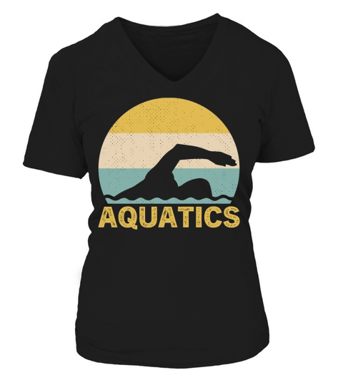 Sunset Aquatics Vintage Retro V-neck T-Shirt Woman