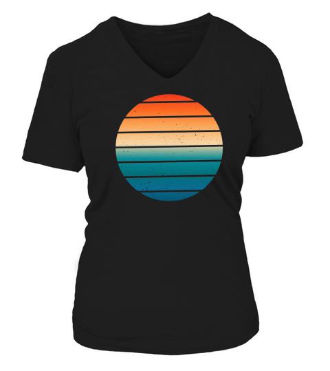 Vintage Retro Sunset (10) V-neck T-Shirt Woman
