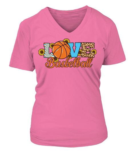 Western Sunflower Love Basketball V-neck T-Shirt Woman
