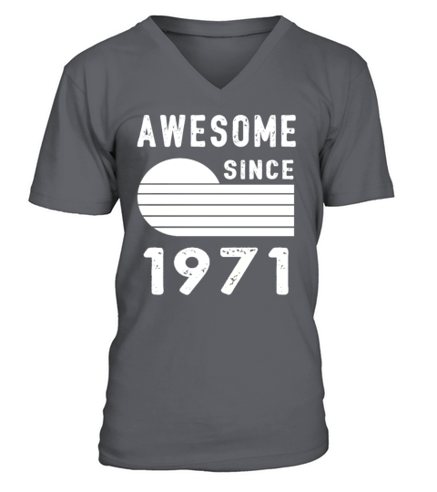 1971 Birthday Retro Vintage Gift dad V-Neck T-shirt