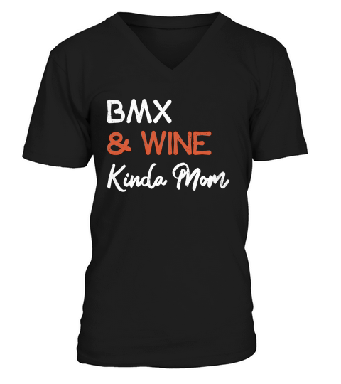BMX and Wine KIda Mom V-Neck T-shirt