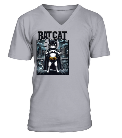 funny super cat (5) V-Neck T-shirt