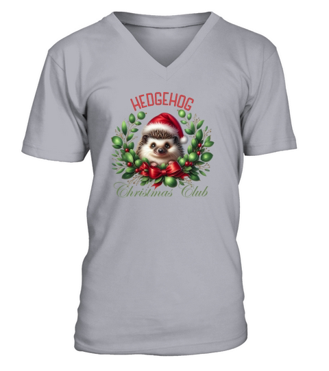 Hedgehog Christmas Club V-Neck T-shirt