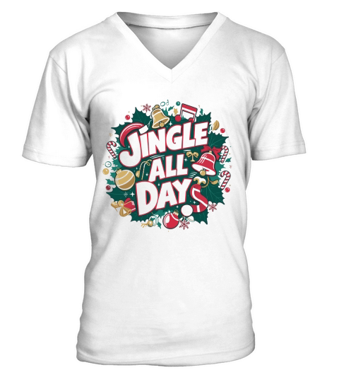Jingle All Day 02 V-Neck T-shirt